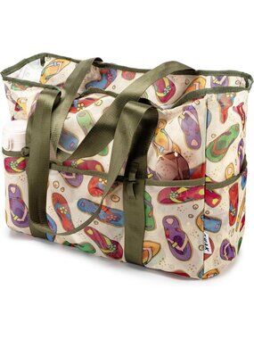 Women's Colourful Mesh Vacation Beach Bag Large Lightweight with Top Zipper